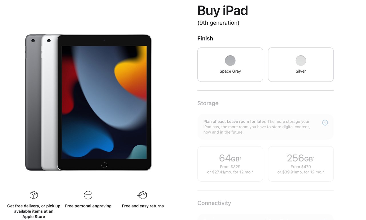 iPad(第9世代) 販売継続
