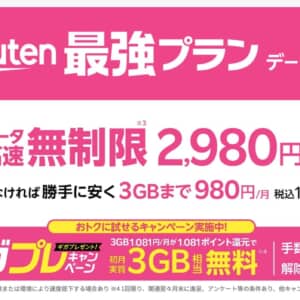 楽天モバイルがデータ専用SIMを提供開始！ただし楽天カードユーザーのみ