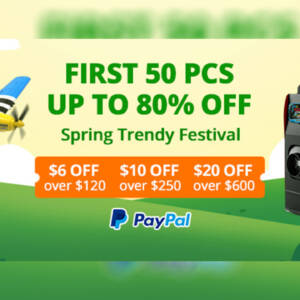 Banggood春のセール開始！18日以降にPayPal支払いでお得！26日まで！