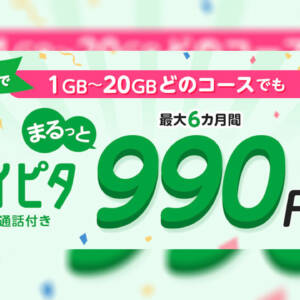 6/3に終了するmineoの20GBが月額990円で半年使えるキャンペーンは旨い