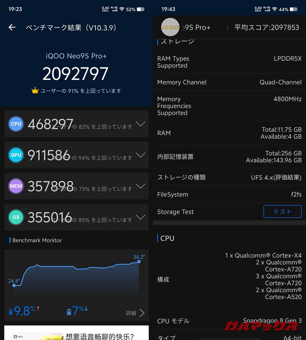 vivo iQOO Neo9S Pro+ antutu-11251240