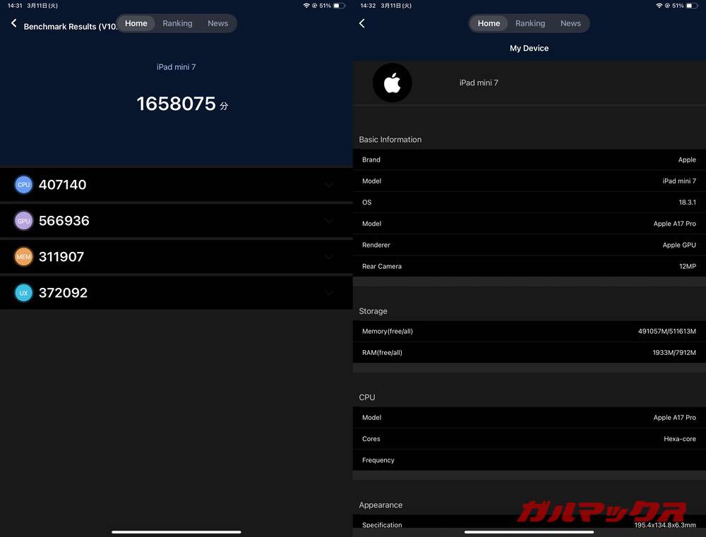 iPad mini(A17 Pro) antutu-03121233
