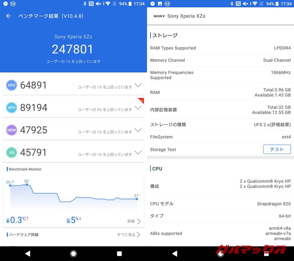 Xperia XZs antutu-05031011