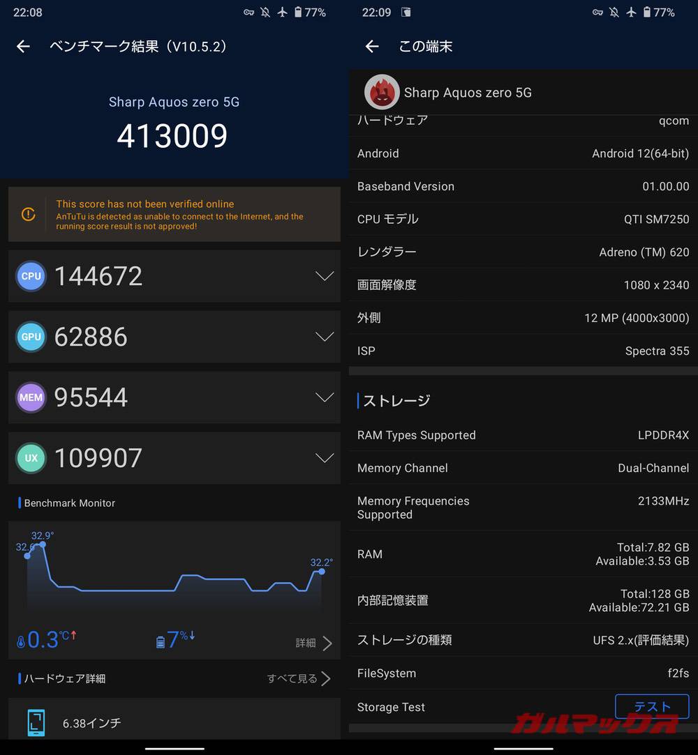 AQUOS Zero5G Basic DX antutu-08121434